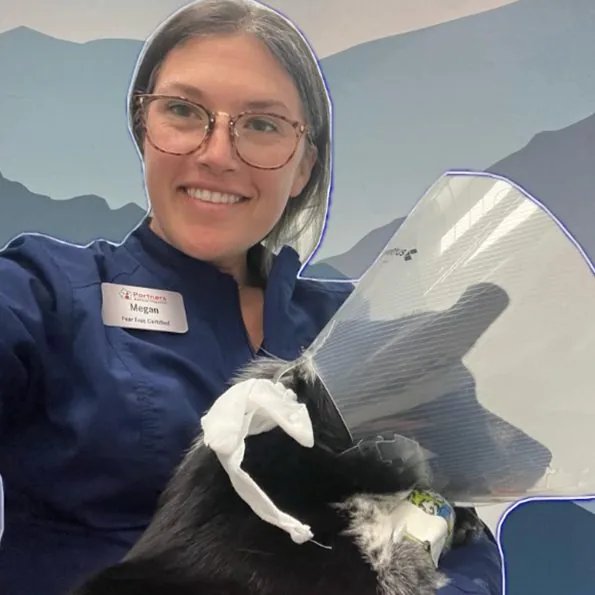 Megan With Dog In Cone